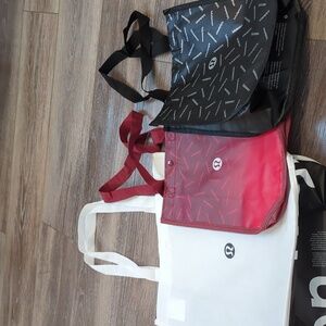 Lululemon reusable shopping bags 1 large and 2 small